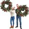 24-Inch Christmas Wreath for Front Door(Red Berry)22"D x 22"W x 5"H